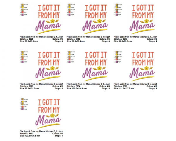 I got it from my Mama Quotes Embroidery Design - Machine Embroidery Pattern - 7 Sizes - Instant Download Machine Embroidery Designs
