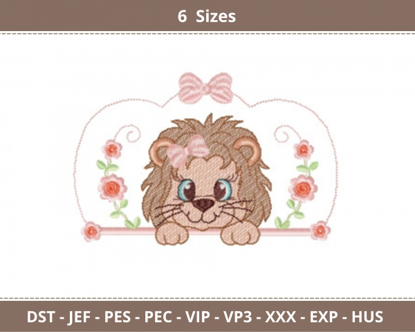 Lion Embroidery Design - Animal - Machine Embroidery Pattern - 6 Sizes - Instant Download