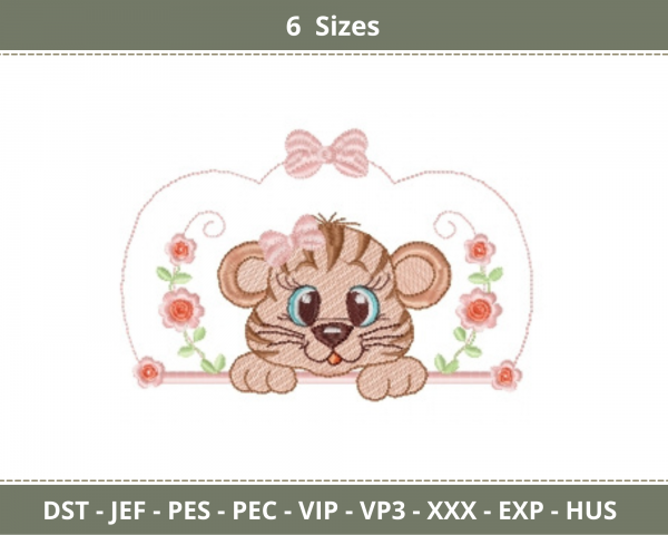Tiger Embroidery Design - Animal - Machine Embroidery Pattern - 6 Sizes - Instant Download