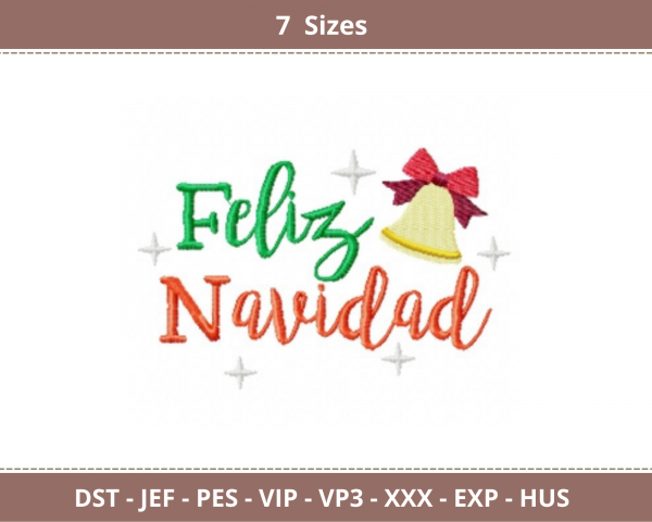 Feliz Navidad Quotes Embroidery Design - Machine Embroidery Pattern - 7 Sizes - Instant Download Machine Embroidery Designs