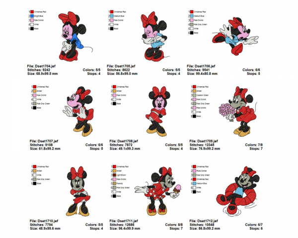 Mickey Mouse Embroidery Design - Cartoon - Machine Embroidery Pattern - 23 Types - Instant Download Machine Embroidery Designs