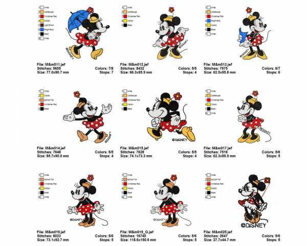 Mickey Mouse Embroidery Design - Cartoon - Machine Embroidery Pattern - 17 Types - Instant Download Machine Embroidery Designs