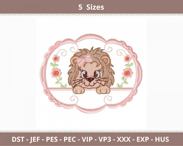 Lion Embroidery Design - Animal - Machine Embroidery Pattern - 5 Sizes - Instant Download