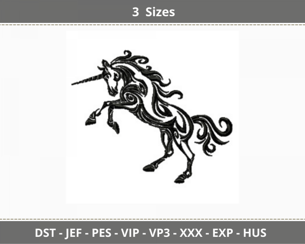 Creative Horse Embroidery Design - machine Embroidery Pattern - 3 Sizes - Instant Download