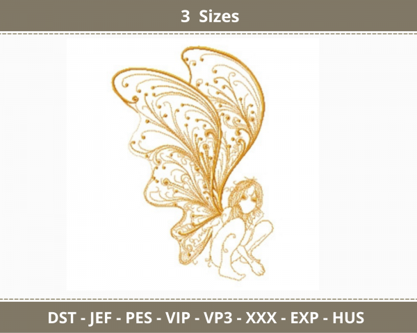 Little pixie Creative Embroidery Design - machine Embroidery Pattern - 3 Sizes - Instant Download