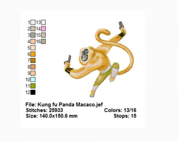 Kung Fu Cartoon Embroidery Design - Machine Embroidery Pattern - Instant Download Machine Embroidery Designs