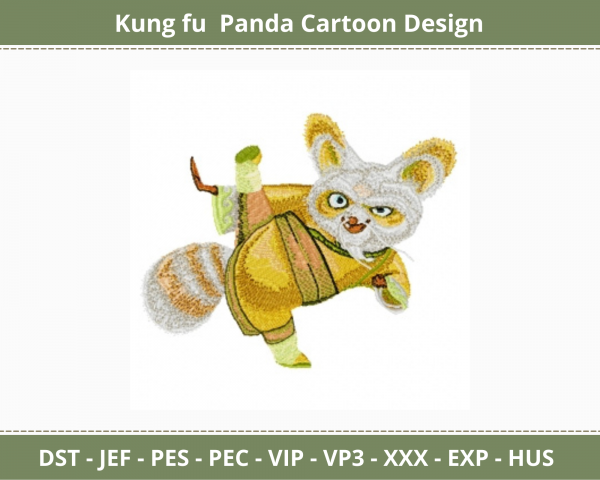 Kung Fu Cartoon Embroidery Design - Machine Embroidery Pattern - Instant Download