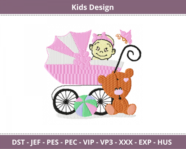 Kids Embroidery Design - Machine Embroidery Pattern  - Instant Download