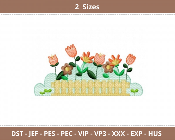 Flower Embroidery Design - Machine Embroidery Pattern – 2 Sizes - Instant Download
