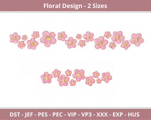 Floral  Embroidery Design  - Monogram - Font - Machine Embroidery Pattern-  2 Types - Instant Download