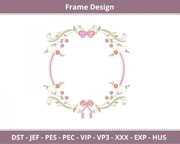 Frame Embroidery Design - Machine Embroidery Pattern - Instant Download 