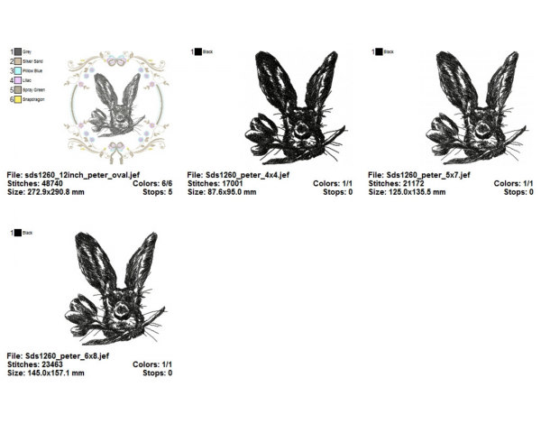 Rabbit  Embroidery Design - Animal - Machine Embroidery Pattern - Instant Download Machine Embroidery Designs