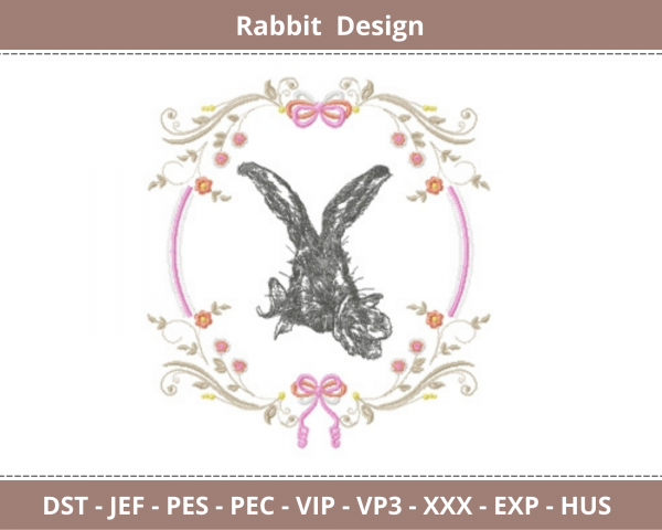 Rabbit  Embroidery Design - Animal - Machine Embroidery Pattern  - Instant Download Machine Embroidery Designs