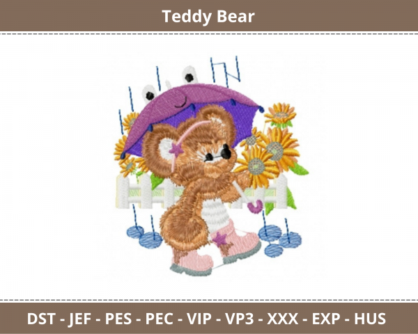 Teddy Bear Embroidery Design - Machine Embroidery Pattern – Instant Download Machine Embroidery Designs