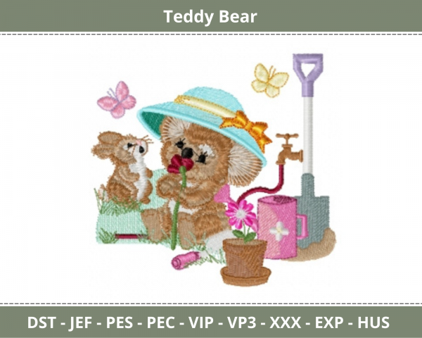 Teddy Bear Embroidery Design - Machine Embroidery Pattern – Instant Download