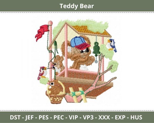 Teddy Bear Embroidery Design - Machine Embroidery Pattern – Instant Download