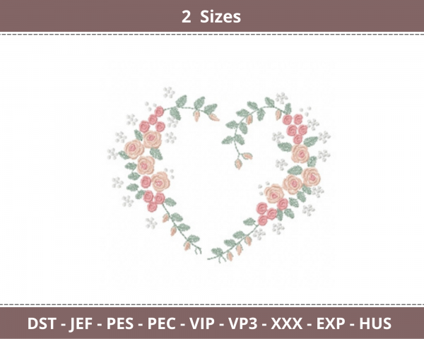 Creative Heart  Embroidery Design - machine Embroidery Pattern - 2 Sizes - Instant Download