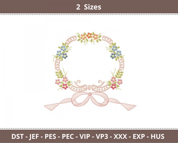 Creative Frame Embroidery Design - machine Embroidery Pattern - 2 Sizes - Instant Download