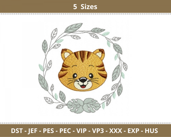 Tiger Embroidery Design - Machine Embroidery Pattern - 5 Sizes - Instant Download
