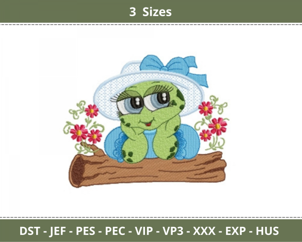 Frog Embroidery Design - Machine Embroidery Pattern - 3 Sizes - Instant Download