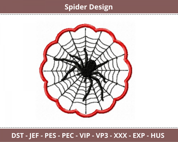 Spider Embroidery Design - Machine Embroidery pattern - Instant Download