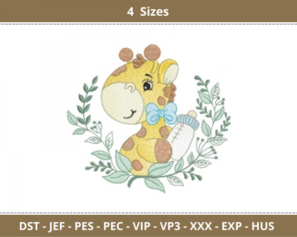 Giraffe Embroidery Design - Animal - Machine Embroidery Pattern - 4 Sizes - Instant Download