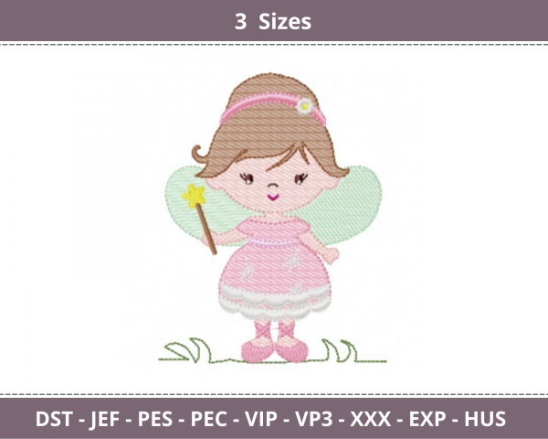 Baby Angel Embroidery Design -  Machine Embroidery Pattern - 3 Sizes  - Instant Download