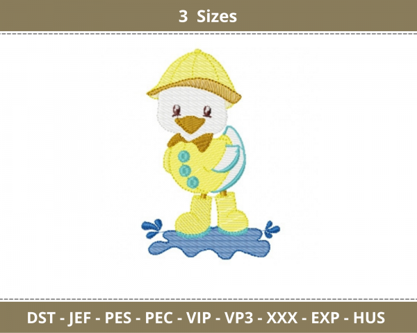 Cartoon Bird Embroidery Design - Machine Embroidery Pattern - 3 Sizes - Instant Download