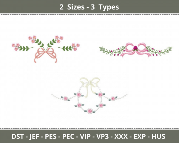 Creative Embroidery Design - machine Embroidery Pattern - 2 Sizes - 3 Types - Instant Download