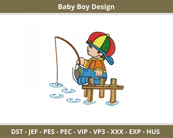 Boy Embroidery Design - Machine Embroidery Pattern -  Instant Download