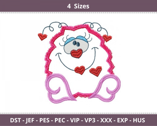 Cartoon Embroidery Design - Machine Embroidery Pattern - 4 Sizes - Instant Download