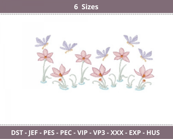 Creative Flower Embroidery Design -  Machine Embroidery Pattern - 6 Sizes – Instant Download