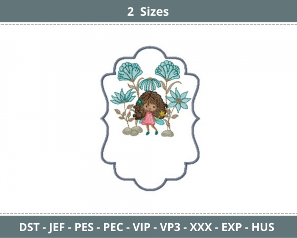 Baby Girl Embroidery Design - Machine Embroidery Pattern - 2 Sizes - instant Download 