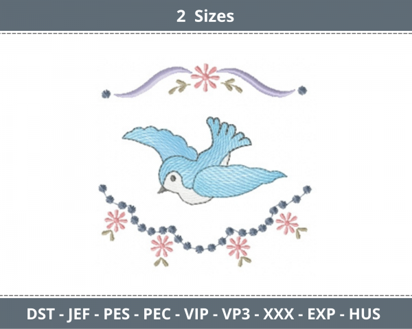 Bird Machine Embroidery Designs -5 Sizes - instant download