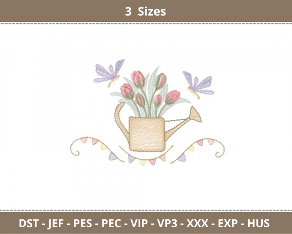 Flowers Embroidery Design - Machine Embroidery Pattern - 3 Sizes - Instant Download
