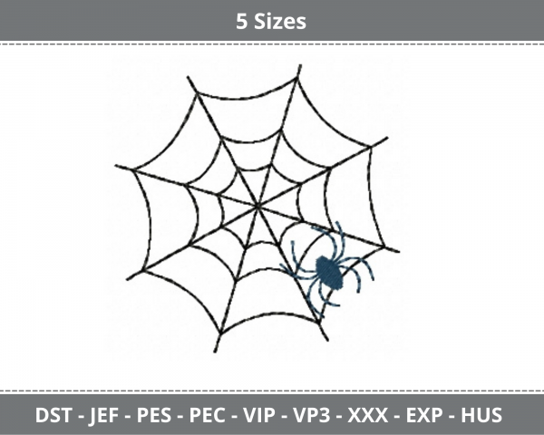 Spider Embroidery Design - Machine Embroidery pattern - 5 Sizes - Instant Download