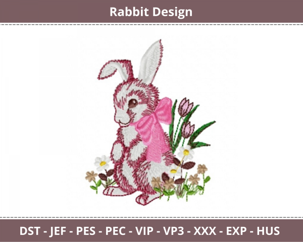 Rabbit  Embroidery Design - Animal - Machine Embroidery Pattern -  Instant Download