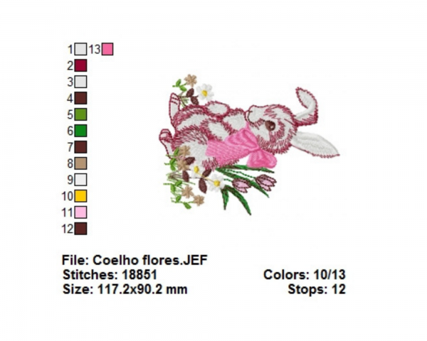 Rabbit  Embroidery Design - Animal - Machine Embroidery Pattern -  Instant Download Machine Embroidery Designs