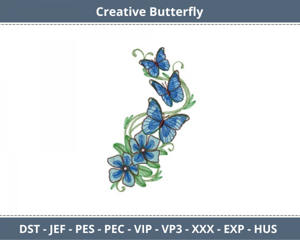 Creative Butterfly Embroidery Design - Machine Embroidery Pattern -  Instant Download