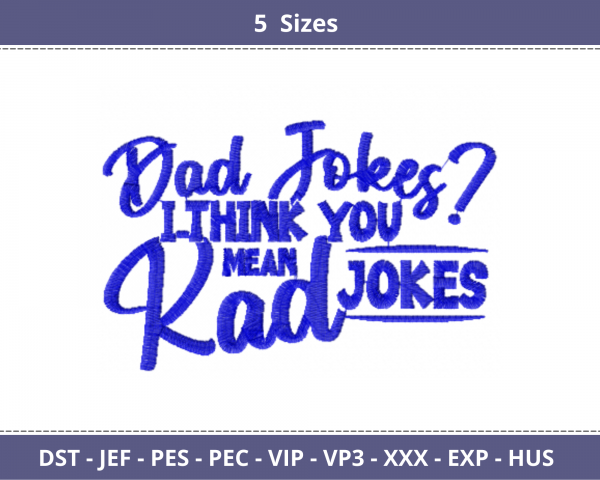 Dad Jocks I Think You Mean Rad Jocks Quotes Embroidery Design - Machine Embroidery Pattern - 5 Sizes - Instant Download