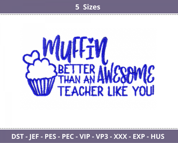 Muffin Like Quotes Embroidery Design - Machine Embroidery Pattern - 5 Sizes - Instant Download