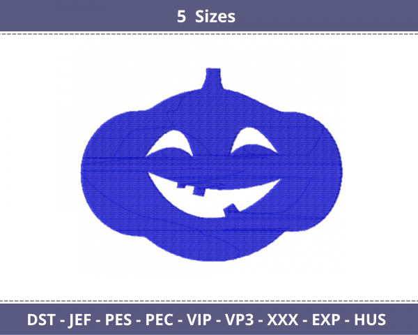Halloween Pumpkin  Embroidery Design - Machine Embroidery Pattern  - 5 Sizes - Instant Download
