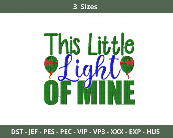 This Little Light Of Mine Quotes Embroidery Design - Machine Embroidery Pattern - 3 Sizes - Instant Download Machine Embroidery Designs