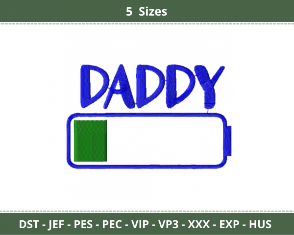 Daddy Quotes Embroidery Design - Machine Embroidery Pattern - 5 Sizes - Instant Download