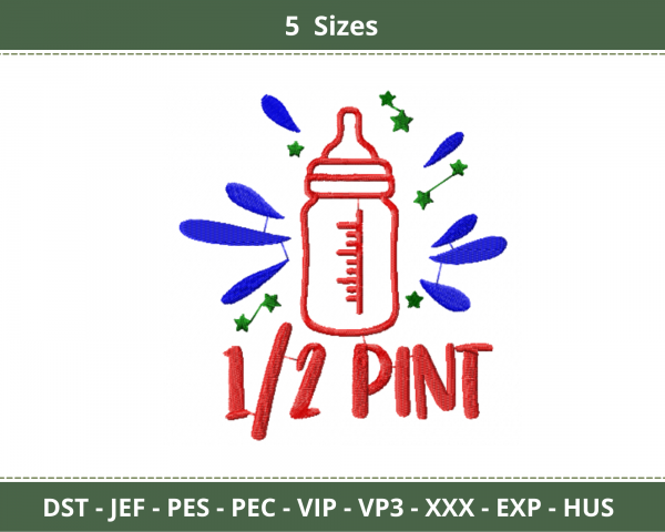 Bottle Embroidery Design - Machine Embroidery Pattern - 5 Sizes - Instant Download