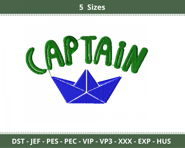 Captain Quotes Embroidery Design - Machine Embroidery Pattern - 5 Sizes - Instant Download