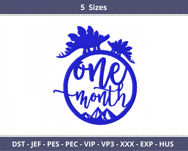 One Month Quotes Embroidery Design - Machine Embroidery Pattern - 5 Sizes - Instant Download