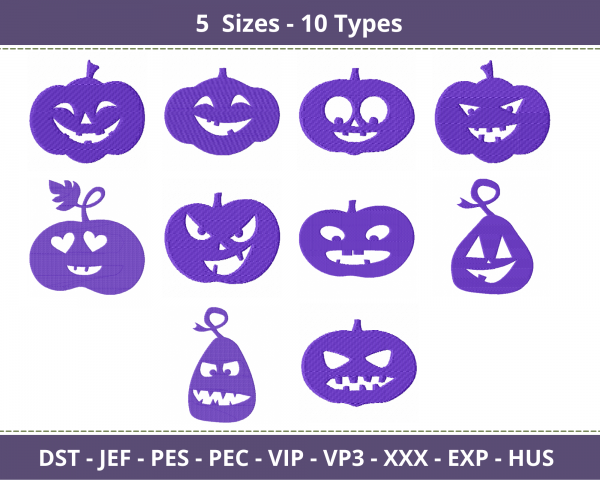 Halloween Pumpkin Quotes Embroidery Design - Machine Embroidery Pattern - 5 Sizes - 10 Types - Instant Download Machine Embroidery Designs
