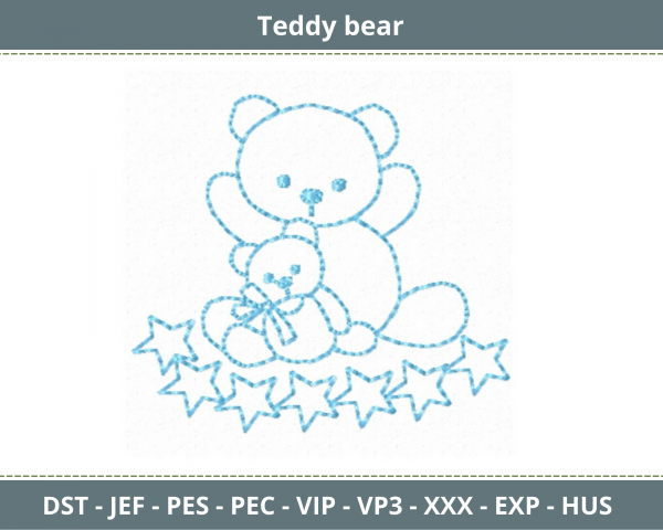 Teddy Bear Embroidery Design-Machine Embroidery Pattern–Instant Download Machine Embroidery Designs