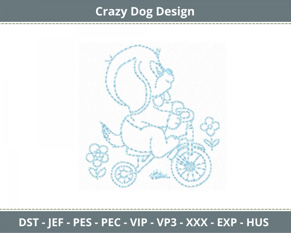 Crazy Dog Embroidery Design-Machine Embroidery Pattern-Instant Download